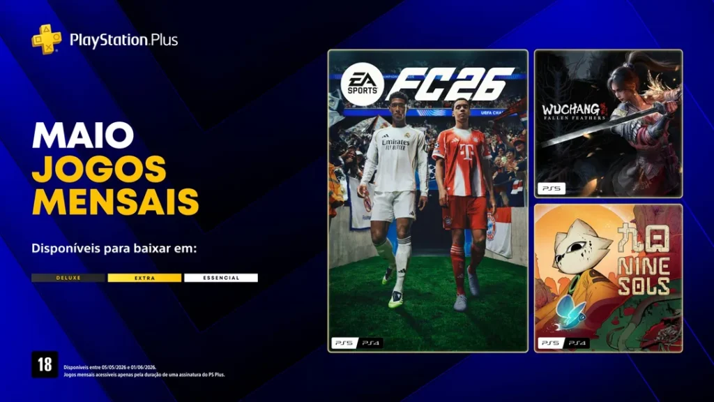 Sony revela títulos mensais do PlayStation Plus para maio de 2026; veja a relação integral.