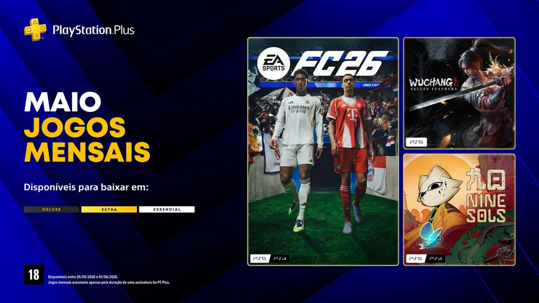 Sony revela títulos mensais do PlayStation Plus para maio de 2026; veja a relação integral.