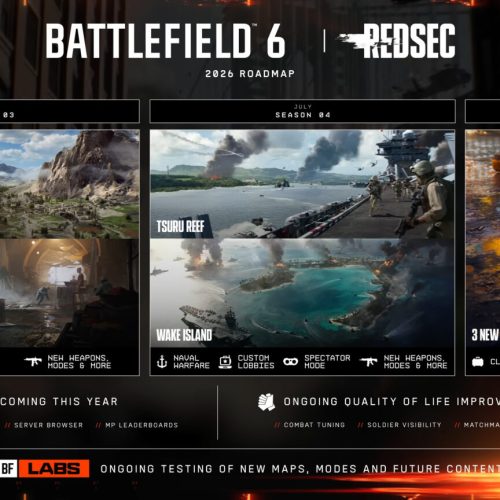 Battlefield 6 recebe Guerra Naval, Wake Island, Navegador de Servidores e revisões de mapas em 2026.