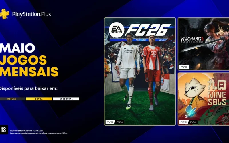 Sony revela títulos mensais do PlayStation Plus para maio de 2026; veja a relação integral.